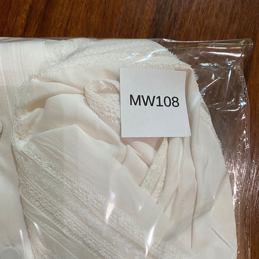 NWT Madewell Lace Insert Button Up Long Sleeve Top White Small Sheer Feminine - Picture 10 of 10